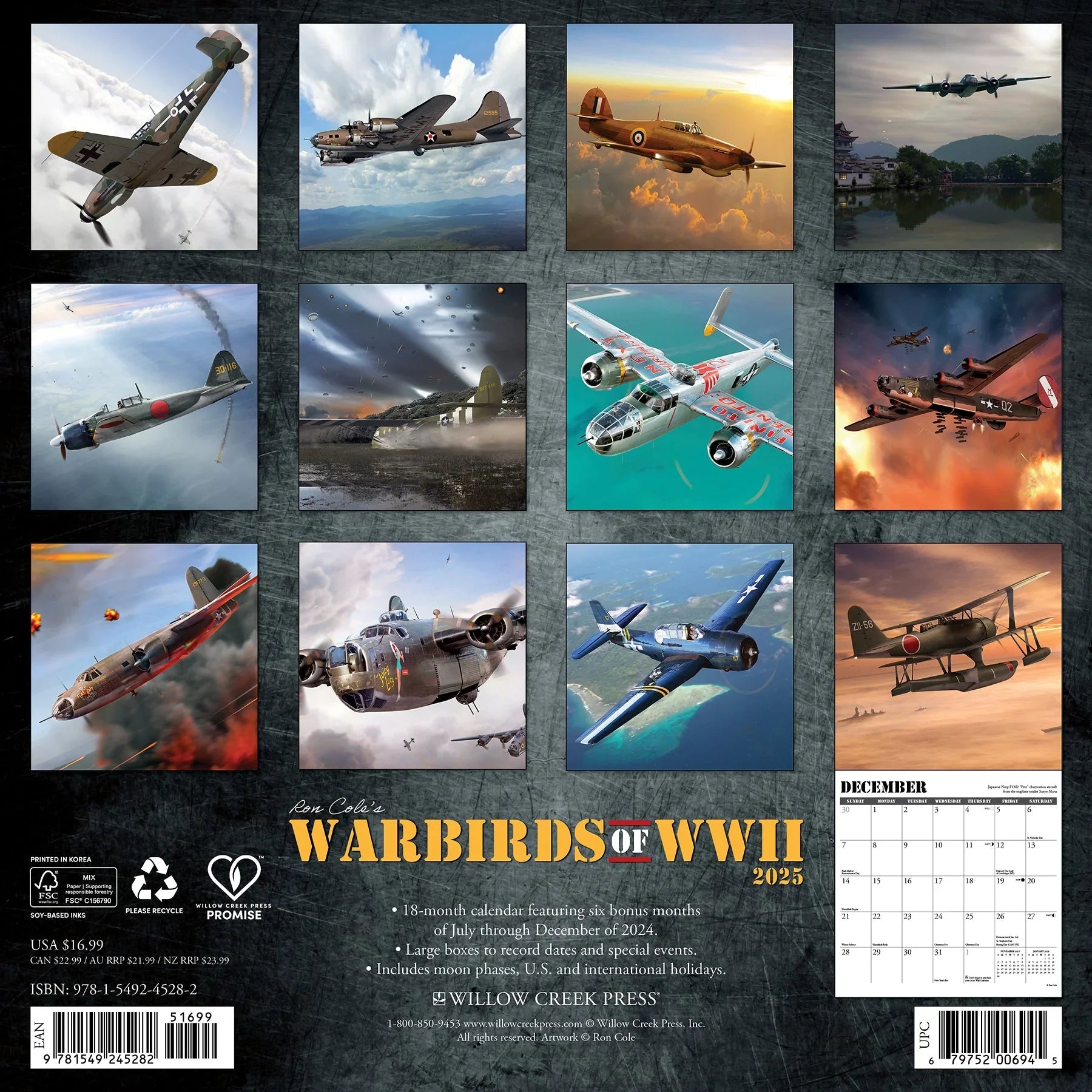 Warbirds of WWII 2025 Wall Calendar