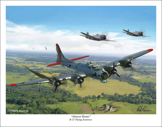 B-17 Flying Fortress - "Almost Home" Print